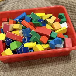 Tote Of Playskool Blocks