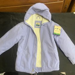 Lavender Blue Mountain Junior Girls' Sherpa-Lined Sanded Duck Hooded Jacket New With Tags