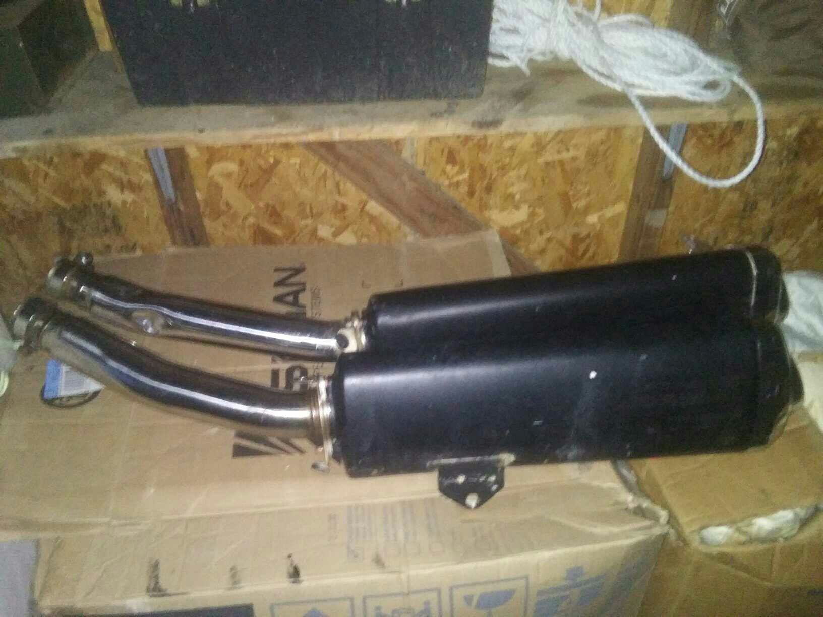 Hayabusa factory exhaust pipes