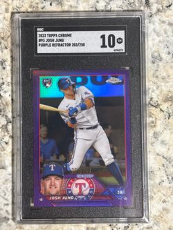 Josh Jung 2023 Topps Chrome Purple Refractor Rookie RC /250 SGC 10 Texas Rangers