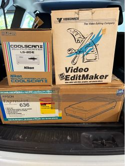 EPSON expression scanner, NIKON film scanner, VIDEONICS edit maker
