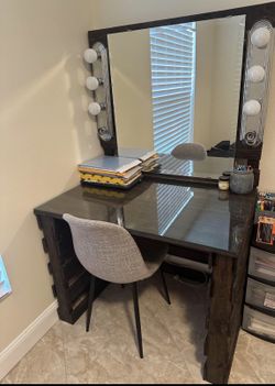 Wood desk/vanity