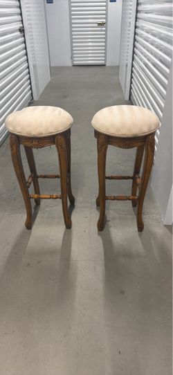 Pair of French Provincial Upholstered Bar Stools