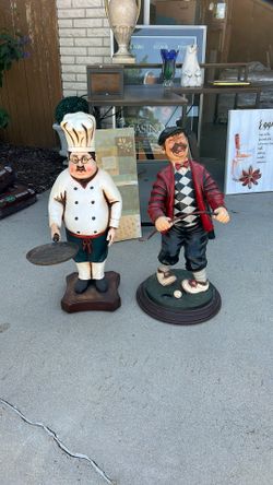 Vintage Chef and Golfer Figures.