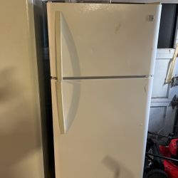 Kenmore Top And Bottom White Fridge Accident Condition