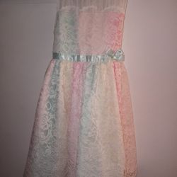 Girls Lace Rainbow Dress Church Wedding Party Birthday Size 8 New Jona Michelle