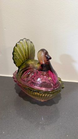 Small Turkey on Basket lidded dish (chipped turkey upfront)