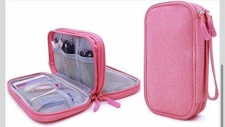 Diabetic Supplies Travel Case Organizer for Test Strips, Lancets, Needles, Lancing Device, Glucose Meter, Alcohol Wipes, Insulin Pens, Syringes, Diabe