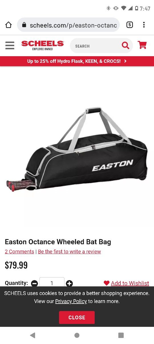 Easton Wheeled Bat Bag 