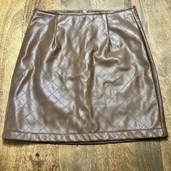 Tinseltown Brown Mini Pencil Skirt leather size xsmall,