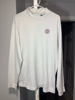Nike Mens Team Vintage Golf White Mock Neck Long Sleeve Shirt X-Large
