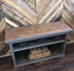 Herringbone Custom Table, TV Console, Changing Table