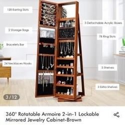 Mirror Rotation Jewelry Lock Case