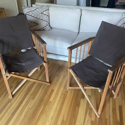 Vintage mid century Safari Style Directors Folding Chairs