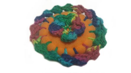 Rainbow Horse Round Small Tack Sponge-Spring-Flower-Unique-Handmade-Equestrian-Custom-Personalized