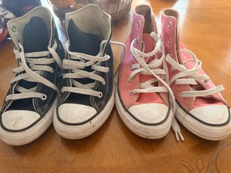 Two Pairs Converse Chuck Taylor High Top Sneakers