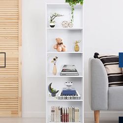 ZENY™ 5-Tier Shelf Bookcase, Freestanding Wood Storage Display Open Bookshelf for Home Office