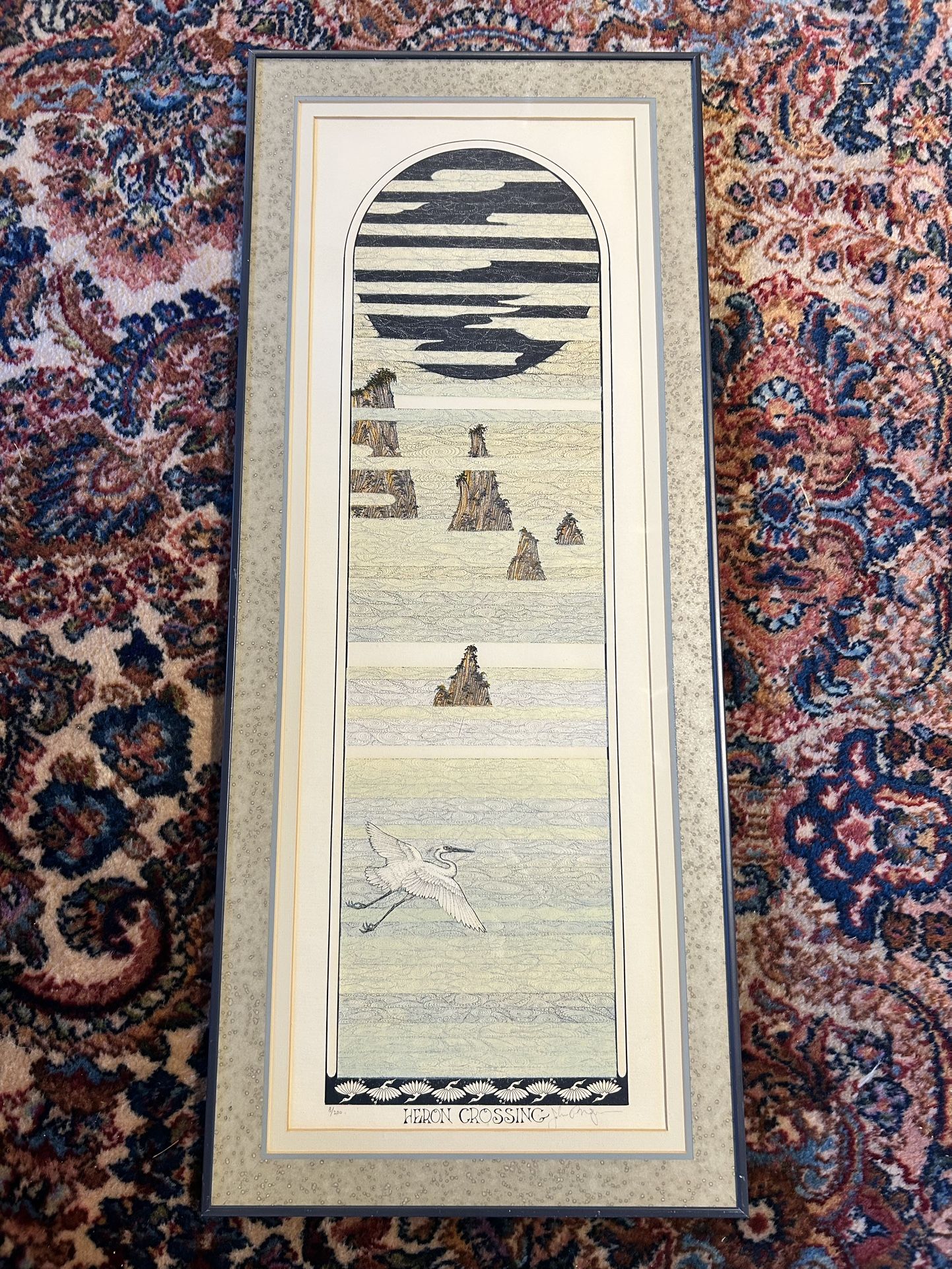 Vintage 1980s Serigraph Painting Art