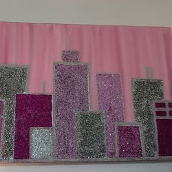 Large Canvas Pink Glitter