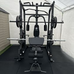 Vesta Fitness Smith Machine SM1001/Bumper Plates 230lbs/Olympic Barbell Bar/AdjustableBench/Gym Equipment/Fitness/Squat Rack/FREE DELIVERY 