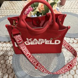 KARL LAGERFELD red Tote Crossbody