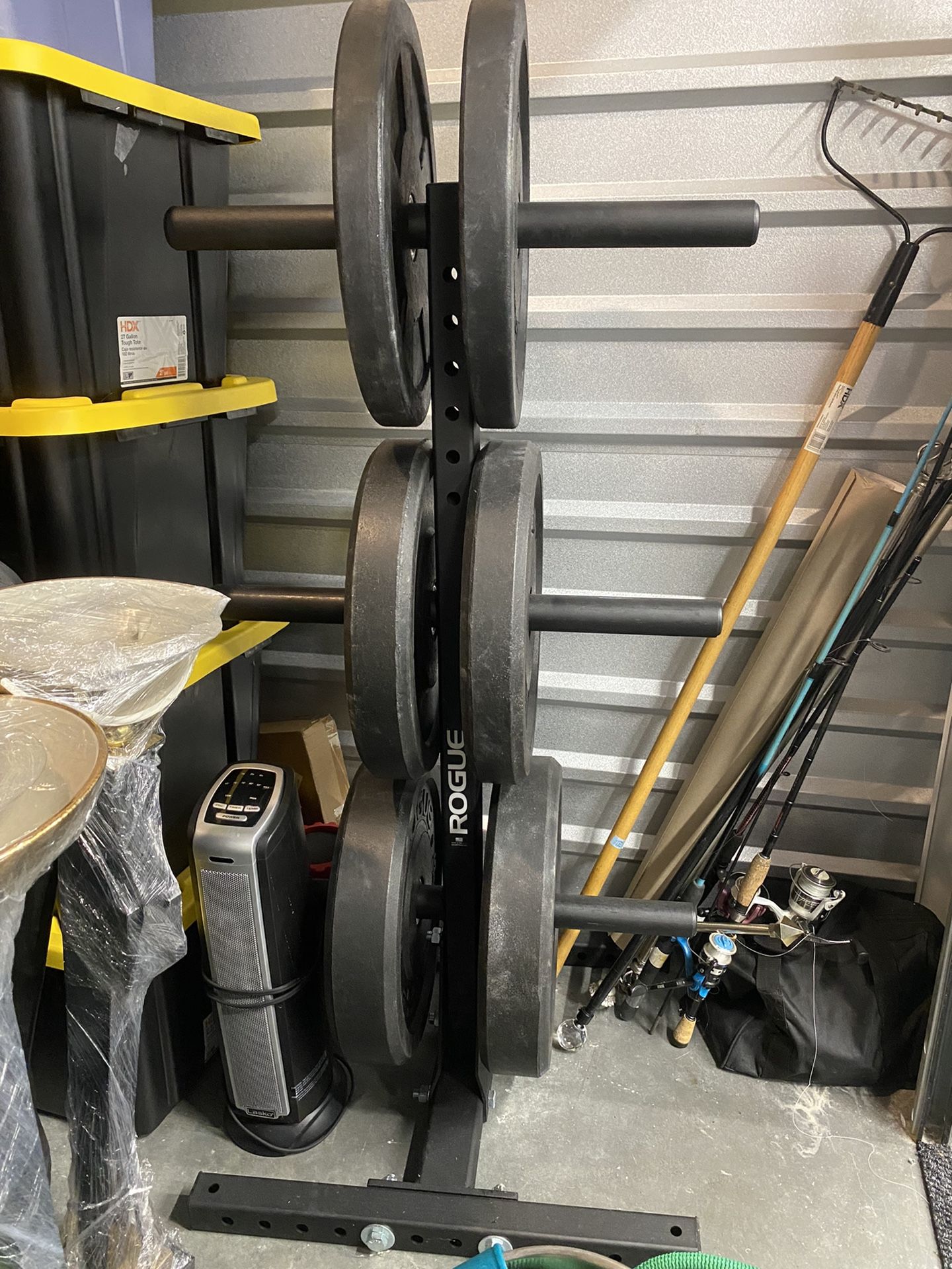 Rogue Hi-Temp Bumper Plates and Plate Tree