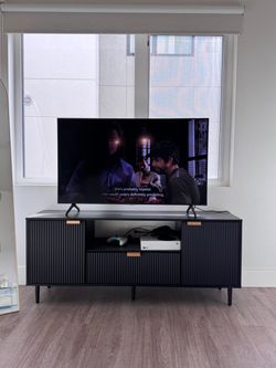 Black Fluted 65” TV stand
