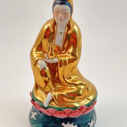 Statue of Guan Yin w/Gold Finish, Vintage