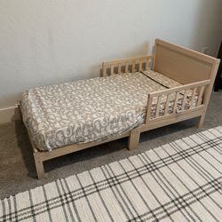 Wooden Toddler Bed With Rails Newton Baby Mattress Dinosaur Sheets