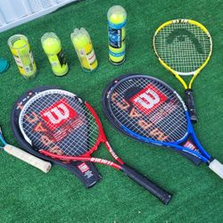 Rackets, covers and balls