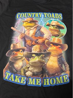 Funny Country Toads Take Me Home Frog Cowboy Graphic T-Shirt XL