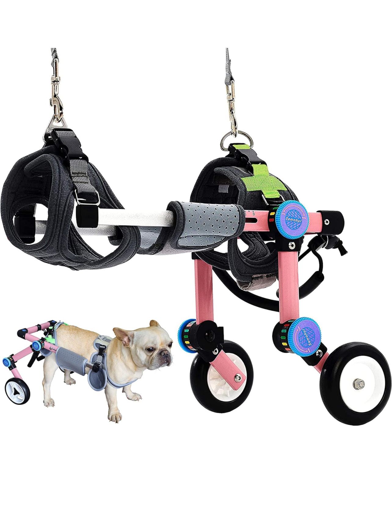 Adjustable Dog Cart/Wheelchair,Fordable Dog
