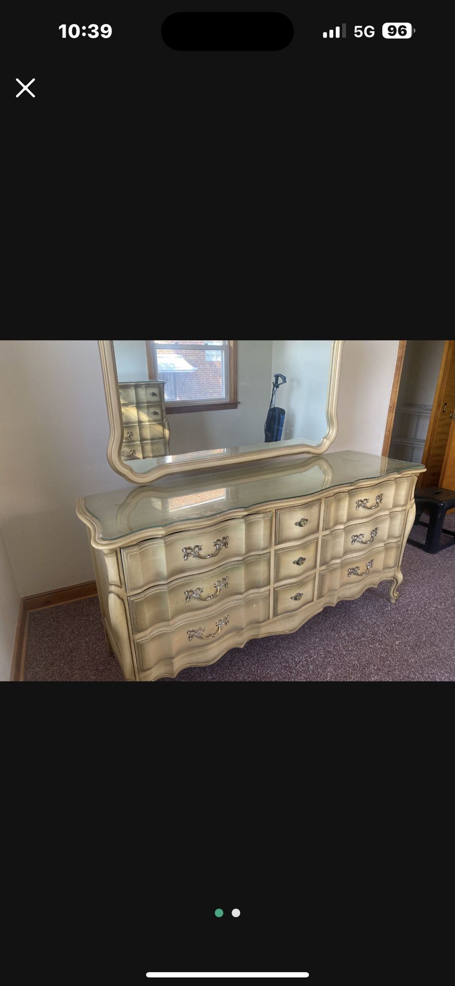 Vintage French Provincial Bedroom Set Dresser Mirror & Chest United Furniture Corporation 