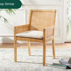 Sarai Accent Chair W/ Cushion in Natural/White by Safavieh