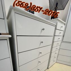 Five Drawer White Diamond Dresser Cajonera Comoda 