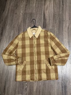 Buffalo Plaid Sherpa Collar Zip Jacket