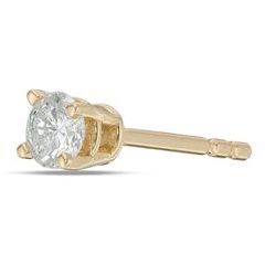 Single .12 diamond 14 kt gold screwback earring
