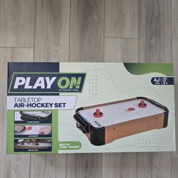 Play On Cedar Trail Tabletop Air Hockey Set