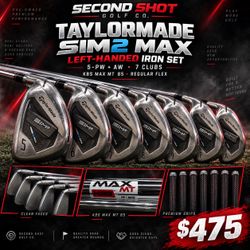 🔥 TAYLORMADE SIM2 MAX LEFT-HANDED IRONS 5–AW — $475 🔥
