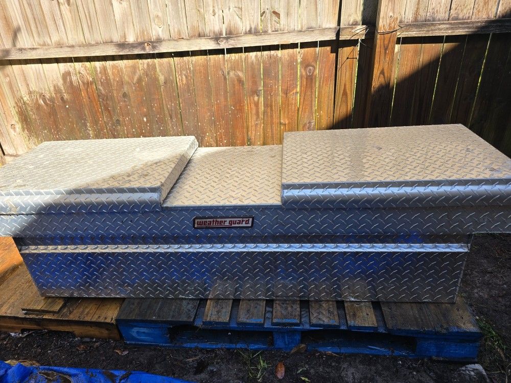 Full Size Diamond Plated Weather Guard Truck Toolbox