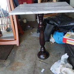 Marble Top Pedestal Plant Stand/ Terrarium 