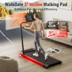 Under Desk Treadmill with Handle Bar, Walking Pad with Remote Control and Incline for Home Office