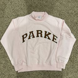 Parke Mockneck Sweater Pink And Brown Women’s L/XL New 