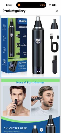 Ear and Nose Hair Trimmer for Men Women, 2026 Professional Painless USB Rechargeable Eyebrow & Facial Hair Trimmer, 13,000 RPM Precision Tool with Pow