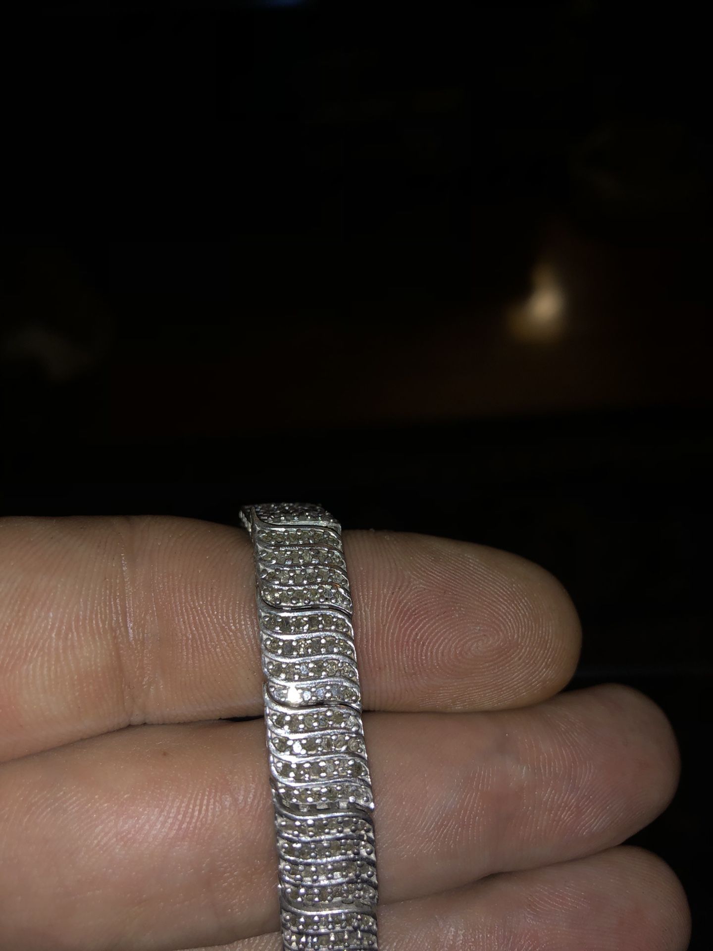 Sterling Silver Bracelet With Diamonds