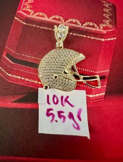 10K Solid Gold Pendant For Wedding 5.5Gr CUBIC ZIRCONIUM STONES