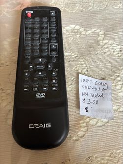 1281. Craig Remote Control Only for CVD-A DVR Player. Not tested $3.00