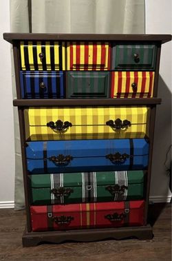 Solid wood hand painted Harry Potter wizard trunk/dresser