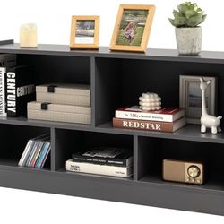 Tangkula 5 Cube Bookcase, 2 Tier Wooden Storage Open Bookshelf, Multipurpose Display Storage Cabinet for Living Room, Bedroom, Hallway, Kid's Playroom