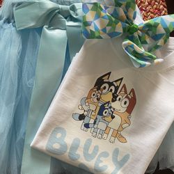 Bluey 3T Party Outfit Custom Tutu Blue Tutu Set